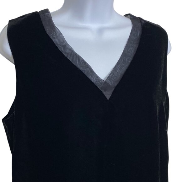 Laura Ashley velvet dress vintage black velvet sleeveless vintage 10 NWT lined - Picture 4 of 8